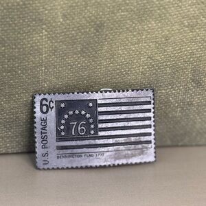Vintage patriotic belt buckle- Bicentennial Postage Stamp